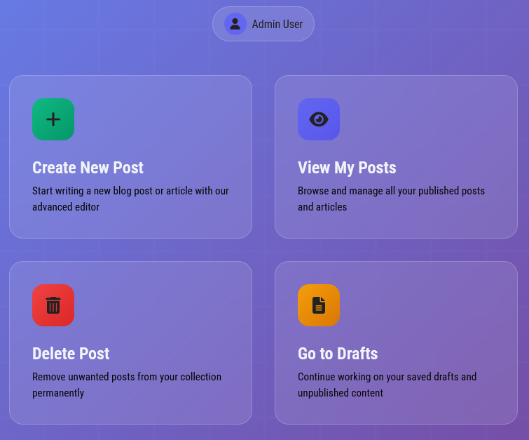 Screenshot of Markdown Blogging App