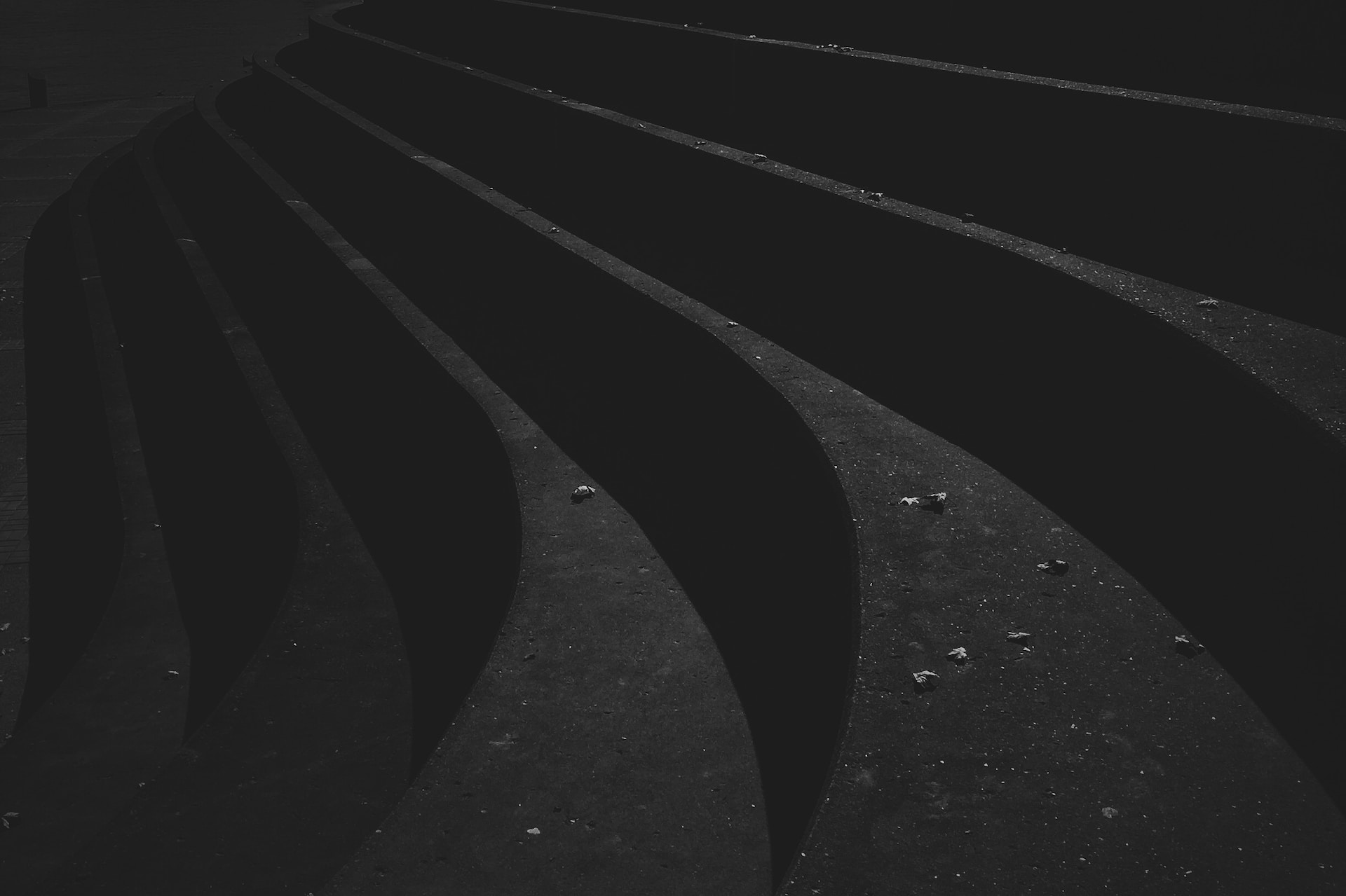 flight of stairs in a dark setting